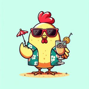 Cocktailogy Avatar - Chicken with Sunglasses Holding a Cocktail